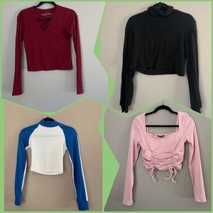 4 Long sleeve crop tops